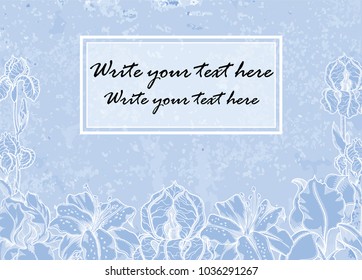 Vector graphic invitation on sketchy floral  background.Hand drawn Flowers pattern for invitation template.Tender and romantic flowers blooming in sketchy style for woman's day or mother day