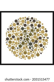 Vector graphic of Ishihara color test or Color blind test design. The Letter X cunningly hid inside an Ishihara inspired design. A color blindness test shaped color test plate with the Letter X.
