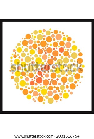 Vector graphic of Ishihara color test or Color blind test design. The Letter Z cunningly hid inside an Ishihara inspired design. A color blindness test shaped color test plate with the Letter Z.
