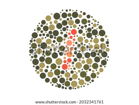 Vector graphic of Ishihara color test or Color blind test design. The Letter i cunningly hid inside an Ishihara inspired design.