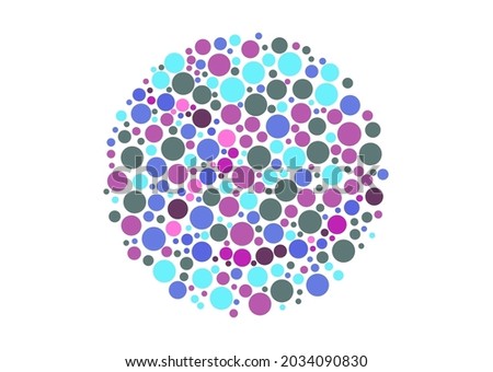 Vector graphic of Ishihara color test or Color blind test design. The wave line cunningly hid inside an Ishihara inspired design.