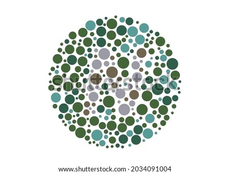 Vector graphic of Ishihara color test or Color blind test design. The Letter N cunningly hid inside an Ishihara inspired design.