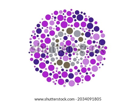 Vector graphic of Ishihara color test or Color blind test design. The Letter O cunningly hid inside an Ishihara inspired design.