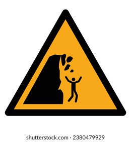 Vector graphic of ISO 7010 sign warning for an unstable cliff