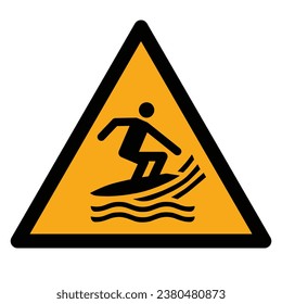 Vector graphic of ISO 7010 sign warning for surfing in the  area