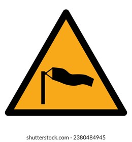 Vector graphic of ISO 7010 sign warning for strong winds in the area