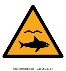 Vector graphic of ISO 7010 sign warning for sharks presence in the coastline
