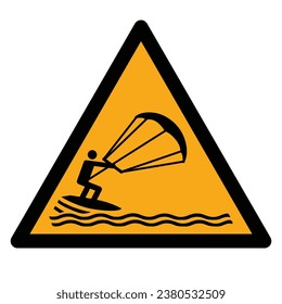 Vector graphic of ISO 7010 sign warning for kite surfing