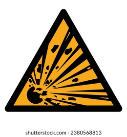 Gráfico vectorial de la advertencia de signos ISO 7010 para materiales explosivos