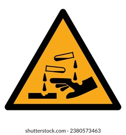 Vector graphic of ISO 7010 sign warning for corrosive substance