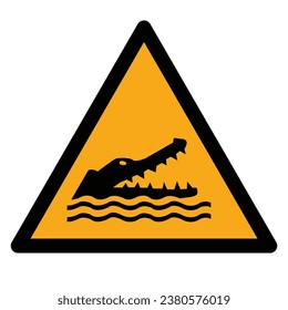 Vector graphic of ISO 7010 sign warning for alligators, caymans and crocodiles