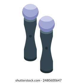 Vector graphic of isometric salt and pepper shakers with a modern design