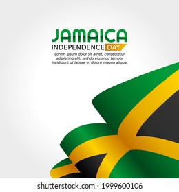 Vector Graphic Of Jamaica Independence Day Good For Jamaica Independence Day Celebration. Flat Design. Flyer Design.flat Illustration.