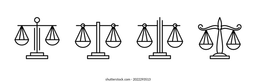 Vector graphic of justic scales icon collection
