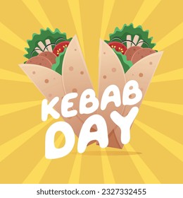 vector graphic of Kebab Day good for Kebab Day celebration. flat design. flyer design.flat illustration.