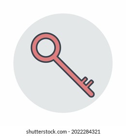 Vector Graphic of Key - Color Mate Style - simple illustration. Editable stroke. Design template vector.outline style design.Vector graphic illustration
