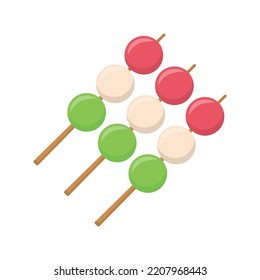 Vector graphic of kibi dango. Japan food illustration with flat design style. Suitable for menu or content design asset