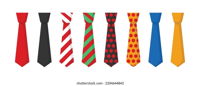 Vector graphic of kind of tie. 8 tie illustration with flat design style. Suitable for content design assets