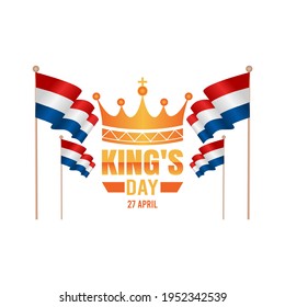 vector graphic of king's day good for king's day celebration. flat design. flyer design.flat illustration.