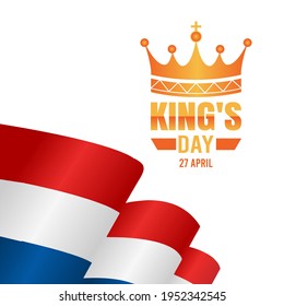 vector graphic of king's day good for king's day celebration. flat design. flyer design.flat illustration.