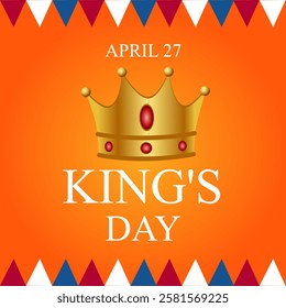 vector graphic of King's Day ideal for National King's Day celebration.
