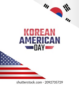 Vector Graphic Of Korean American Day Good For Korean American Day Celebration. Flat Design. Flyer Design.flat Illustration.