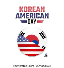 Vector Graphic Of Korean American Day Good For Korean American Day Celebration. Flat Design. Flyer Design.flat Illustration.