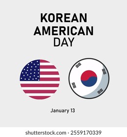 vector graphic of Korean American Day good for national Korean American Day celebration. flat design. flyer design.flat illustration.