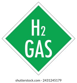 Vector graphic of label indicating a hydrogen filling station or bottle tank
