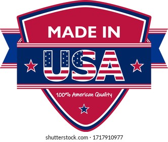 Vector, graphic and label of Made in USA. Perfect for your sticker or stamp.