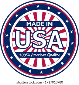 Vector, graphic and label of Made in USA. Perfect for your sticker or stamp.