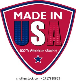Vector, graphic and label of Made in USA. Perfect for your sticker or stamp.