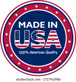 Vector, graphic and label of Made in USA. Perfect for your sticker or stamp.