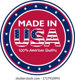 Vector, graphic and label of Made in USA. Perfect for your sticker or stamp.