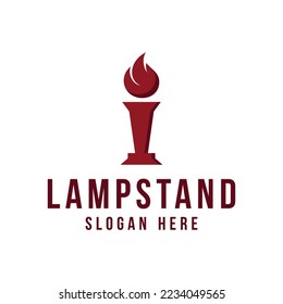 Vector graphic of lampstand logo design template