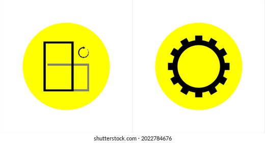 Vector graphic of landscape and portrait icons, and settings.