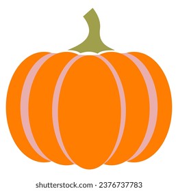 Vector graphic of a large ripe pumpkin. Ready to be hollowed out and cut to make a Jack O Lantern