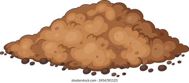 Vector graphic of a large, textured dirt mound.