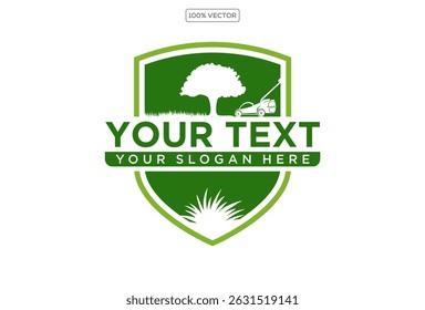 vector graphic of lawn care, landscape, grass concept logo design 1