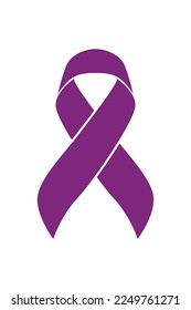 Vector graphic of leiomyosarcoma cancer ribbon on white background. Purple awareness ribbon for leiomyosarcoma cancer support symbol. vector eps10.
