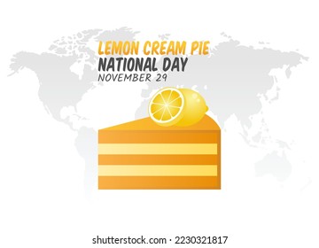 gráfico vectorial del pastel de crema de limón día nacional bueno para la celebración del día nacional del pastel de limón crema. diseño plano. diseño de volante.ilustración plana.