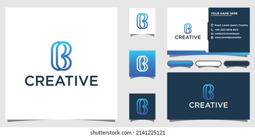 Gráfico vectorial del logotipo de letra b y de la plantilla de diseño de tarjeta de visita Premium Vector