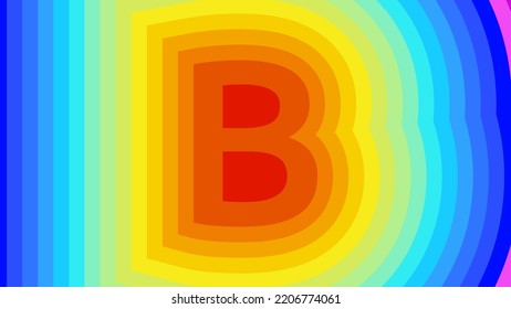 Vector graphic of letter B rainbow background. Alphabet letter B banner background. Digital Abstract background for screensaver. Good design for your advertisement, poster, banner, etc. vector eps10.
