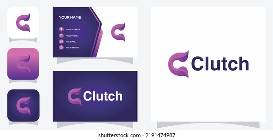 vector graphic of letter C with purple gradient color and with modern style logo design perfect for business company and technology