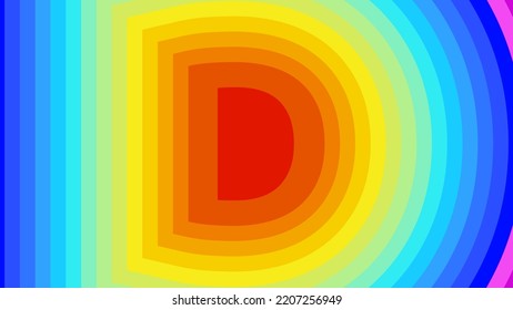 Vector graphic of letter D rainbow background. Alphabet letter D banner background. Digital Abstract background for screensaver. Good design for your advertisement, poster, banner, etc. vector eps10.
