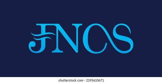 gráfico vectorial de la letra JNCS con diseño de logotipo profesional de ondas