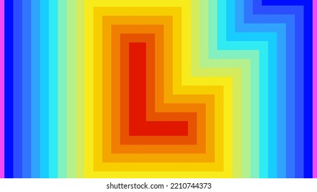 Vector Graphic Of Letter L Rainbow Background. Alphabet Letter L Banner Background. Digital Abstract Background For Screensaver. Good Design For Your Advertisement, Poster, Banner, Etc. Vector Eps10.

