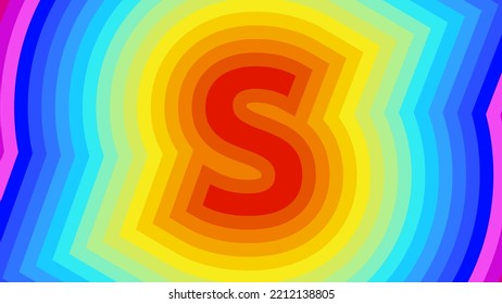 Vector Graphic Of Letter S Rainbow Background. Alphabet Letter S Banner Background. Digital Abstract Background For Screensaver. Good Design For Your Advertisement, Poster, Banner, Etc. Vector Eps10.
