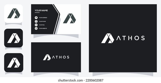 Vector graphic of letter A simple and eye catching logo design with business card