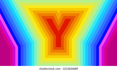 Vector graphic of letter Y rainbow background. Alphabet letter Y banner background. Digital Abstract background for screensaver. Good design for your advertisement, poster, banner, etc. vector eps10.
